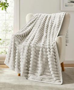 Ультрамягкое плюшевое одеяло Raschel Mink, размер Twin/Full Nestl, Linen