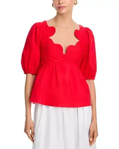 Блузка с аппликацией в виде сердца Farm Rio, красный