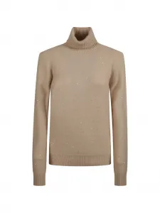 Водолазка с украшениями Fabiana Filippi, бежевый