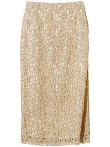 TWINSET вязаная юбка миди, золотой