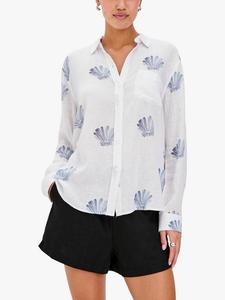 Рубашка Charli из льняной смеси цвета seashells Rails, White/Blue