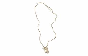 CHANEL Двойная металлическая цепь с камнями, золото