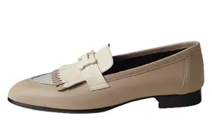 Лоферы женские бежево-желтые HERMES