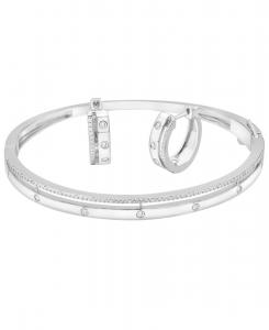 Комплект из двух предметов: браслет-манжета и серьги-кольца с бриллиантами (общий вес 1/4 карата) из стерлингового серебра Macy's, Sterling Silver