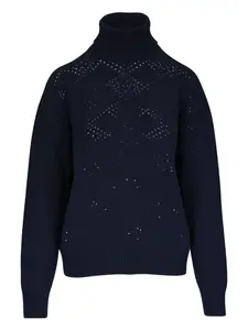 Свитер с высоким воротником Kiton, синий