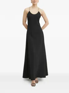 Макси-платье с декоративными лямками Silvian Heach, черный