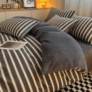 Antarctic Пододеяльник 150х200 см, комплект из 4 предметов, односторонний вельвет, клетка черно-белая