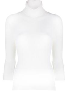 ASPESI трикотажный топ в рубчик с высоким воротником, белый