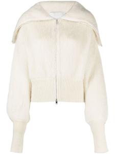 SA SU PHI кардиган на молнии с объемными рукавами, белый