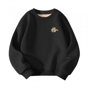 Детский свитшот с круглым вырезом утепленный WARRIOR, черный золото fortune horse k