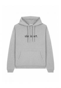 Толстовка SHE IS ART EMBROIDERY UNISEX con cappuccio Mira Paris, серый