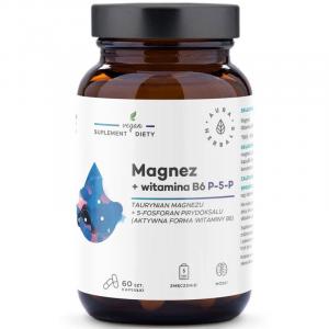 Aura Herbals, Магний + Витамин B6 P-5-P, Биологически активная добавка, 60 капсул