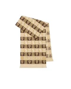 Шерстяной шарф с рисунком «фэр-айл» и шахматной тематикой Burberry, коричневый