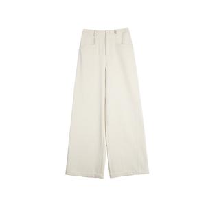 ELLE Повседневные брюки женские светлые хаки Moderate Bootcut