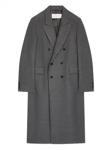 Двубортное шерстяное пальто Dries Van Noten, серый