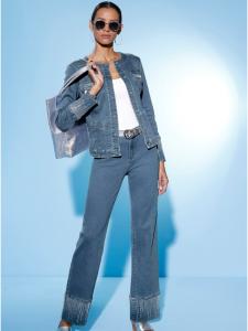 Creation L Джинсовый пиджак синего выбеленного цвета