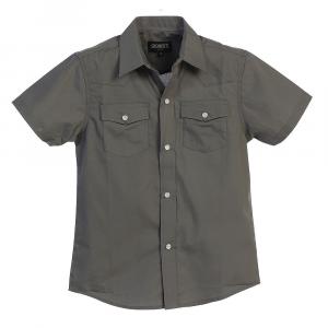 Детская однотонная рубашка в стиле вестерн с короткими рукавами Gioberti, серый