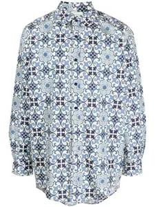 Рубашка Faïence с геометричным принтом Drôle De Monsieur, синий