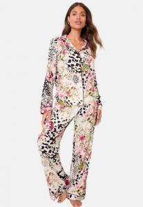 Пижамный комплект Lipsy REGULAR FIT SET , Cream Animal Floral/Beige
