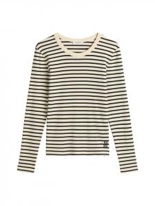 Marc O'Polo Полосатая футболка с длинным рукавом, стандартного размера, темно-синего цвета