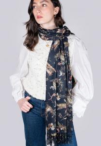 Шарф FABLE ENGLAND WONDERLAND TOILE FRINGE , Black