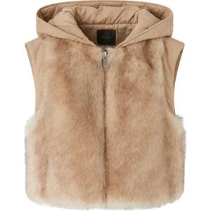 PINKO Стеганая безрукавка из искусственного меха, Light Beige