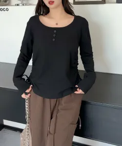 Топ с воротником-хенли и боковой лентой Aimoha - Select -, цвет Black