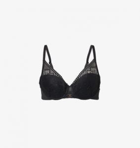 Бюстгальтер Origins с глубоким вырезом и косточками из кружева Chantelle, черный