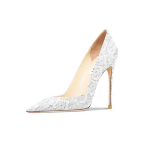 Туфли без подкладки на тонком каблуке ультравысокие женские белые Suyymakk