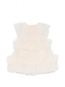 Платье с оборками Fendi Kids, бежевый