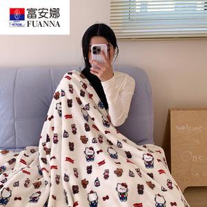 Fuanna Плед односпальный 100х150 см, двусторонний велюр, цвет Kitty's Suspender Pants