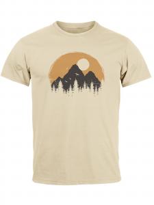 Neverless Футболка 'Mountains' в цвете Nude