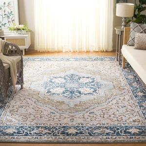 Ковер SAFAVIEH, 275 x 366 см, Rosewood Collection, Ivory & Green, традиционный дизайн, устойчивый к пятнам, идеален для помещений с высокой проходимостью в гостиной, спальне и столовой (ROW110A-9)