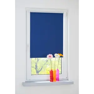 Рулонная штора с боковым управлением, затемняющая, энергосберегающая, без сверления Liedeco, синий