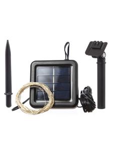 Marelida Светодиодная гирлянда на солнечных батареях, провод, 50 светодиодов, длина: 4,9 м, серебристый цвет