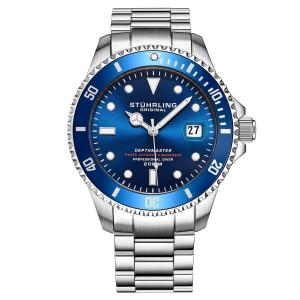 Lumina Swiss автоматические дайверские часы Depthmaster 42 мм с браслетом из нержавеющей стали STÜHRLING Original, синий