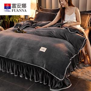 Fuanna Пододеяльник 150х200 см из молочного велюра, темно-серый, класс А, короткий ворс, без линьки