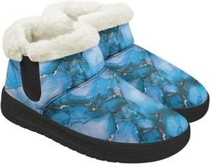 Женские зимние снежные ботинки теплые с утеплителем, уютной флисовой подкладкой, для улицы Gdxynsmny, Blue Marble