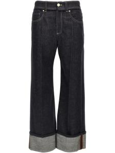Джинсы Brunello Cucinelli с отворотами, синий