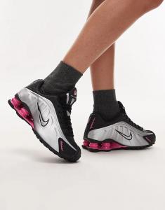 Кроссовки Nike Shox R4 черного и розового цветов