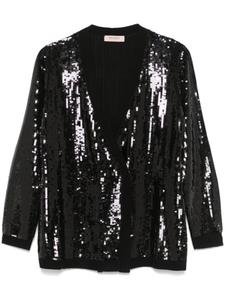 TWINSET двубортный кардиган с пайетками, черный
