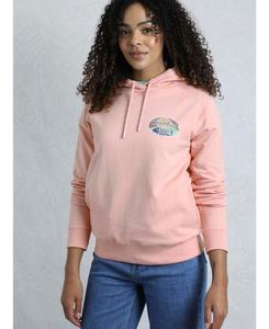 Женская толстовка с капюшоном и принтом на спине Weird Fish, Dusty rose