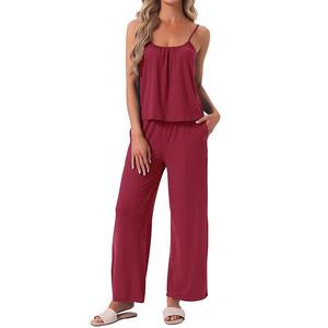 Женский комплект пижамы с плиссированным топом и брюками Inspire Chic, Red