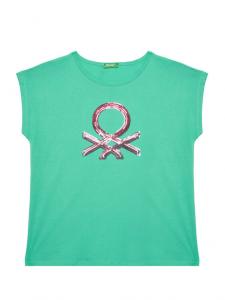 Футболка обычного кроя 3I1XC10P1 United Colors Of Benetton, зеленый