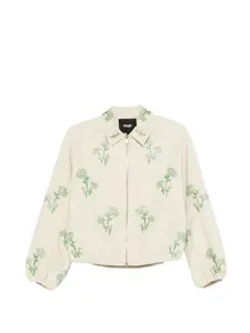 Куртка с цветочным принтом Maje, бежевый