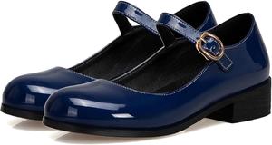 Женские туфли LUXMAX Mary Jane из лаковой кожи с квадратным носком, Z-Navy Blue