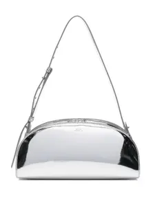 Сумка на плечо с молнией Demi-Lune A.P.C., серебристый