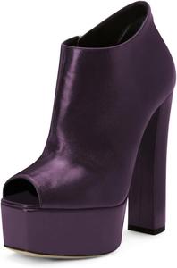Женские ботильоны на платформе Zszszsu с открытым носком, на высоком толстом каблуке, с боковой молнией, удобные сандалии-ботильоны, размер 4-16 США, Purple