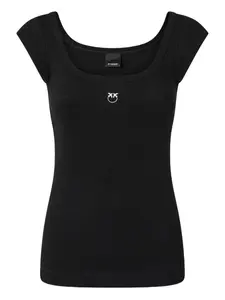 Футболка с квадратным вырезом в рубчик PINKO, черный