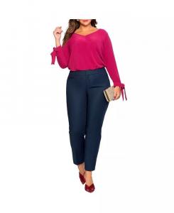 Брюки Kady Fit двойного плетения больших размеров ELOQUII, синий